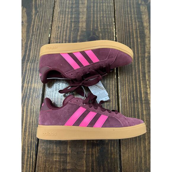 Adidas GRAND COURT BASE Burgundy 8.5 NWOB - Picture 1 of 7